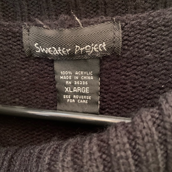 Sweater Project black cap sleeve sweater dress, XL - Picture 4 of 5